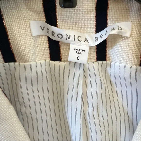 NEW VERONICA BEARD Empire Striped Double Breasted Style One-Button Dickey Jacket - Picture 6 of 10